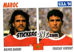 Cromo Rachid Daoudi / Youssef Fertout - Italy World Cup USA 1994 n. 317 - Sl