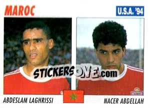 Sticker Abdeslam Laghrissi / Nacer Abdellah - Italy World Cup USA 1994 - Sl