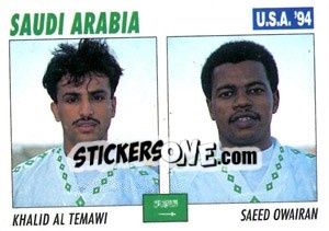 Sticker Khalid Al Temawi / Saeed Owairan - Italy World Cup USA 1994 - Sl