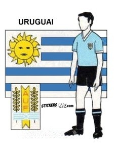 Sticker Uruguai - Campeonato De Futebol Mundial 1990 n. 3 - Panini