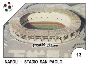 Cromo Napoli - Stadio San Paolo - Campeonato De Futebol Mundial 1990 n. 13 - Panini
