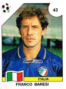 Sticker Franco Baresi - Campeonato De Futebol Mundial 1990 n. 43 - Panini