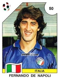 Sticker Fernando De Napoli - Campeonato De Futebol Mundial 1990 n. 50 - Panini