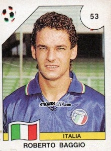 Sticker Roberto Baggio - Campeonato De Futebol Mundial 1990 n. 53 - Panini