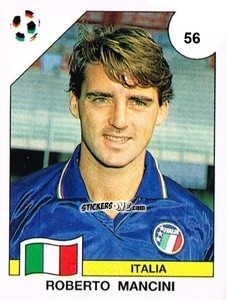 Sticker Roberto Mancini - Campeonato De Futebol Mundial 1990 n. 56 - Panini