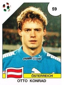 Sticker Otto Konrad - Campeonato De Futebol Mundial 1990 n. 59 - Panini