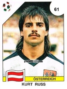 Sticker Kurt Russ - Campeonato De Futebol Mundial 1990 n. 61 - Panini