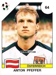 Sticker Anton Pfeffer - Campeonato De Futebol Mundial 1990 n. 64 - Panini