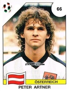 Sticker Peter Artner - Campeonato De Futebol Mundial 1990 n. 66 - Panini