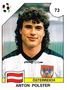 Sticker Anton Polster - Campeonato De Futebol Mundial 1990 n. 73 - Panini