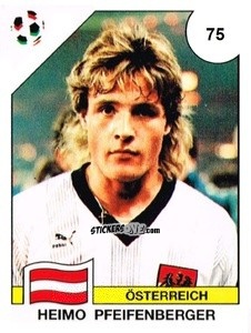 Sticker Heimo Pfeifenberger - Campeonato De Futebol Mundial 1990 n. 75 - Panini
