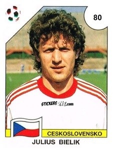 Sticker Julius Bielik - Campeonato De Futebol Mundial 1990 n. 80 - Panini