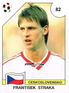 Sticker Frantisek Straka - Campeonato De Futebol Mundial 1990 n. 82 - Panini
