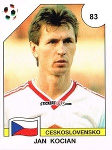 Sticker Jan Kocian - Campeonato De Futebol Mundial 1990 n. 83 - Panini