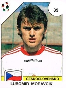 Sticker Lubomir Moravcik - Campeonato De Futebol Mundial 1990 n. 89 - Panini