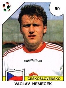 Sticker Vaclav Nemecek - Campeonato De Futebol Mundial 1990 n. 90 - Panini