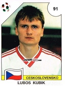 Sticker Lubos Kubik - Campeonato De Futebol Mundial 1990 n. 91 - Panini