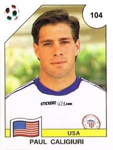Sticker Paul Caligiuri - Campeonato De Futebol Mundial 1990 n. 104 - Panini