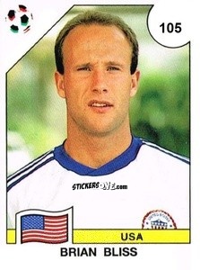 Sticker Brian Bliss - Campeonato De Futebol Mundial 1990 n. 105 - Panini