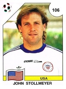 Sticker John Stollmeyer - Campeonato De Futebol Mundial 1990 n. 106 - Panini