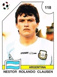 Sticker Nestor Rolando Clausen - Campeonato De Futebol Mundial 1990 n. 118 - Panini