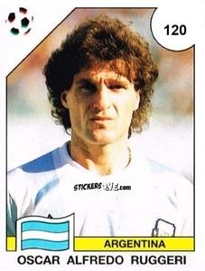 Sticker Oscar Alfredo Ruggeri - Campeonato De Futebol Mundial 1990 n. 120 - Panini