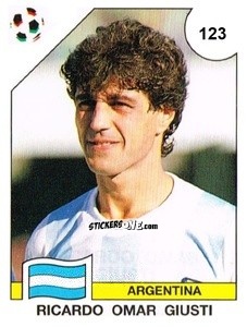 Figurina Richardo Omar Giusti - Campeonato De Futebol Mundial 1990 n. 123 - Panini