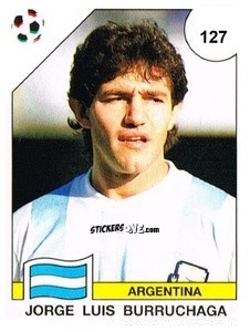 Sticker Jorge Luis Burruchaga - Campeonato De Futebol Mundial 1990 n. 127 - Panini
