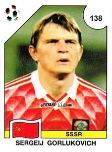 Sticker Sergeij Gorlukovich - Campeonato De Futebol Mundial 1990 n. 138 - Panini