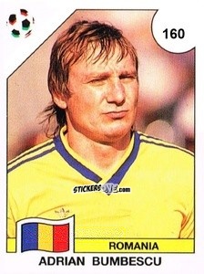 Sticker Adrian Bumbescu - Campeonato De Futebol Mundial 1990 n. 160 - Panini