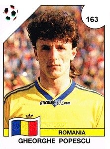 Sticker Gheorghe Popescu - Campeonato De Futebol Mundial 1990 n. 163 - Panini