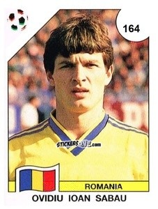Sticker Ovidiu Ioan Sabau - Campeonato De Futebol Mundial 1990 n. 164 - Panini