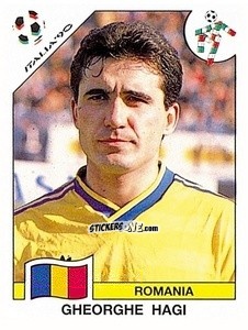 Sticker Gheorghe Hagi - Campeonato De Futebol Mundial 1990 n. 167 - Panini