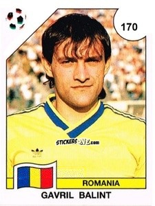 Cromo Gavril Balint - Campeonato De Futebol Mundial 1990 n. 170 - Panini