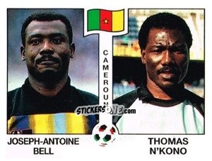Sticker Joseph-Antoine Bell / Thomas N'Kono - Campeonato De Futebol Mundial 1990 n. 173 - Panini
