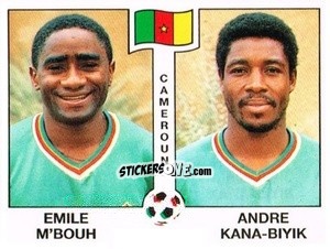 Sticker Emile M'Bouh / Andre Kana-Biyik - Campeonato De Futebol Mundial 1990 n. 177 - Panini