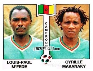 Sticker Louis-Paul M'Fede / Cyrille Makanaky - Campeonato De Futebol Mundial 1990 n. 178 - Panini