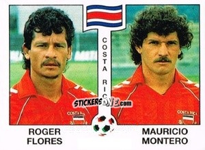 Sticker Roger Flores / Mauricio Montero - Campeonato De Futebol Mundial 1990 n. 185 - Panini
