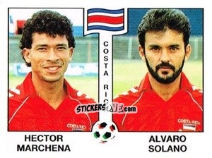 Sticker Hector Marchena / Alvaro Solano - Campeonato De Futebol Mundial 1990 n. 187 - Panini