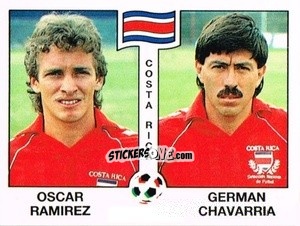 Sticker Oscar Ramirez / German Chavarria - Campeonato De Futebol Mundial 1990 n. 188 - Panini