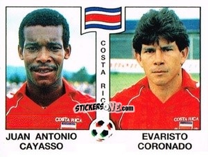Sticker Juan Antonio Cayasso / Evaristo Coronado - Campeonato De Futebol Mundial 1990 n. 189 - Panini