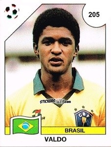 Sticker Valdo - Campeonato De Futebol Mundial 1990 n. 205 - Panini