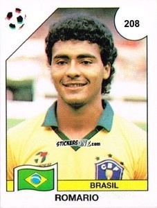 Sticker Romario - Campeonato De Futebol Mundial 1990 n. 208 - Panini