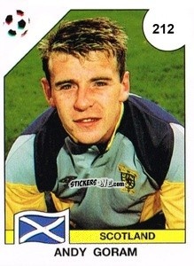 Sticker Andy Goram - Campeonato De Futebol Mundial 1990 n. 212 - Panini