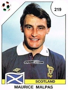 Sticker Maurice Malpas - Campeonato De Futebol Mundial 1990 n. 219 - Panini