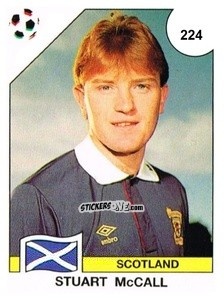 Sticker Stuard McCall - Campeonato De Futebol Mundial 1990 n. 224 - Panini