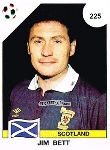 Sticker Jim Bett - Campeonato De Futebol Mundial 1990 n. 225 - Panini