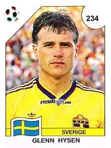 Sticker Glenn Hysen - Campeonato De Futebol Mundial 1990 n. 234 - Panini