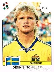 Sticker Dennis Schiller - Campeonato De Futebol Mundial 1990 n. 237 - Panini