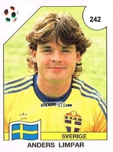 Sticker Anders Limpar - Campeonato De Futebol Mundial 1990 n. 242 - Panini